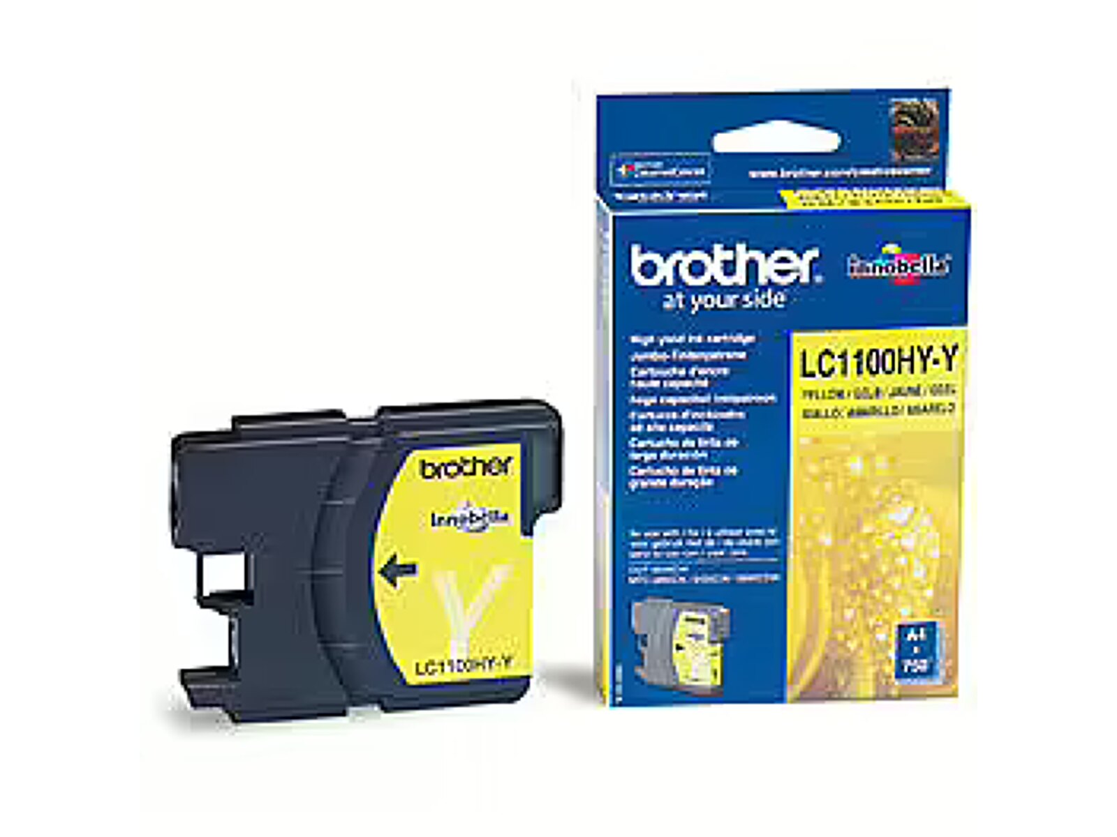 Brother LC1100HY YELLOW INK CARTR, 750PG