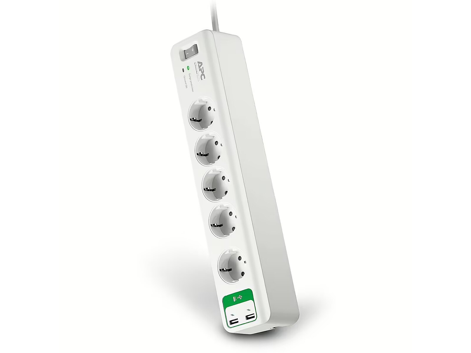 APC Essential SurgeArrest 5 outlets with 5V, 2.4A 2 port USB charger 230V